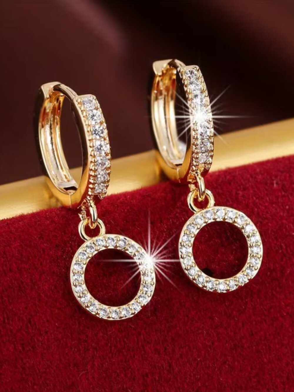 14K Gold Womens 1ct Diamond Hanging Drop Dangle Hoop Earrings 14K Silver Jewelry